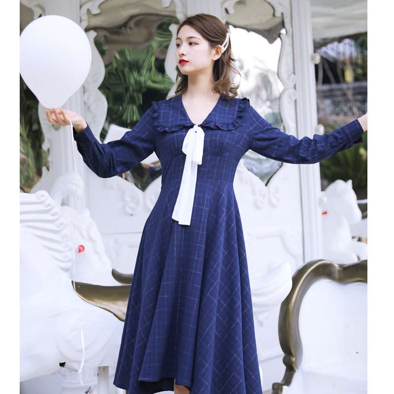 セーラー服 レトロ風セーラーカラーワンピース