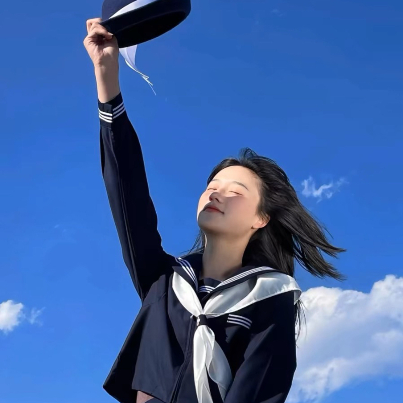 セーラー服 伝統美学 セーラー風長袖トップス