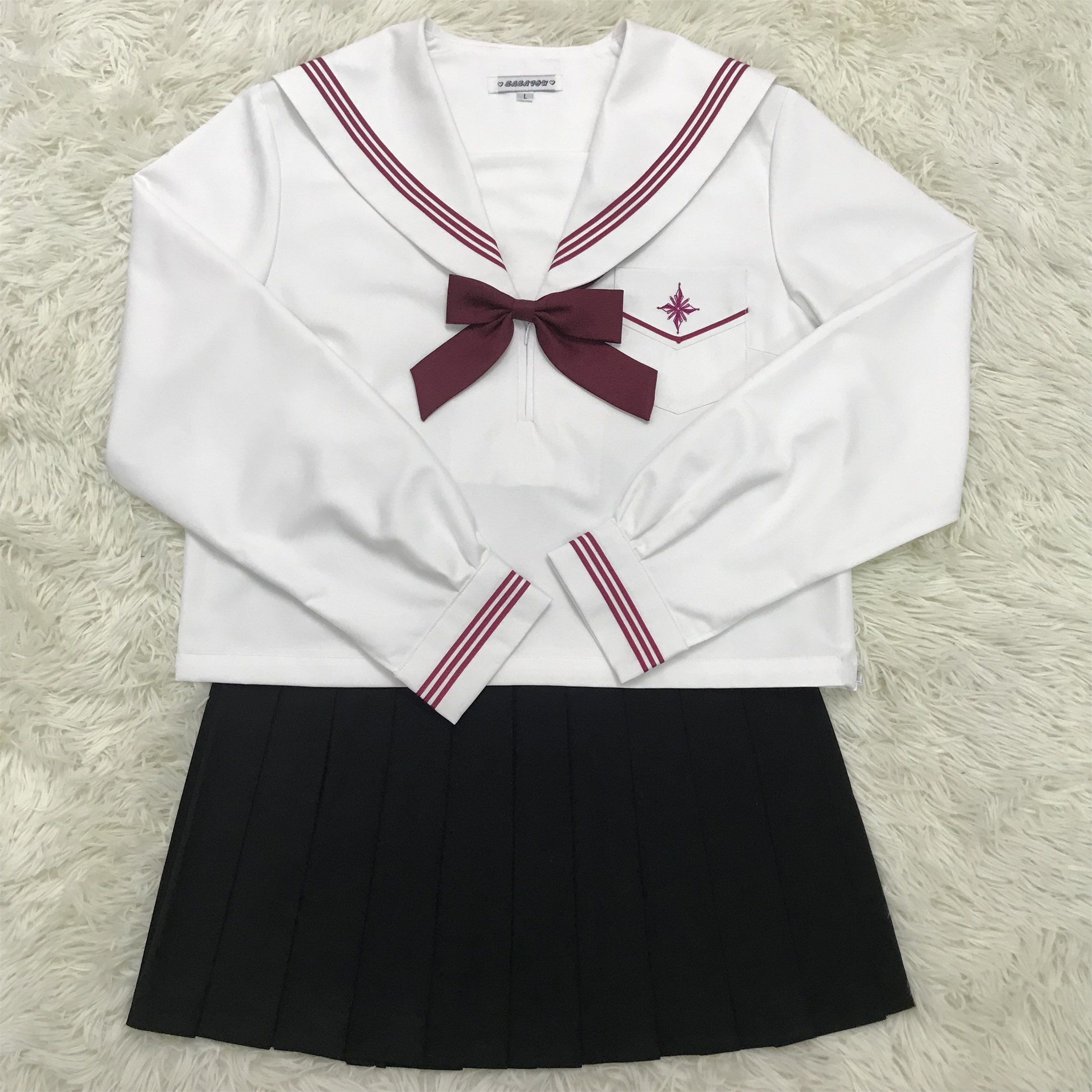 セーラー服 星型ワッペン付きマリン風セーラートップス