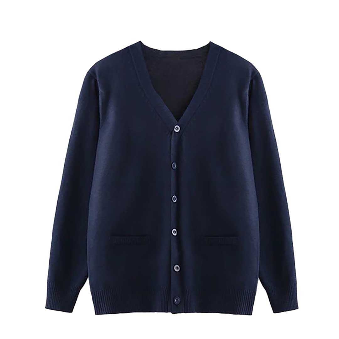 セーラー服 学生制服カーディガン 紺色 男女兼用 通学用ニット