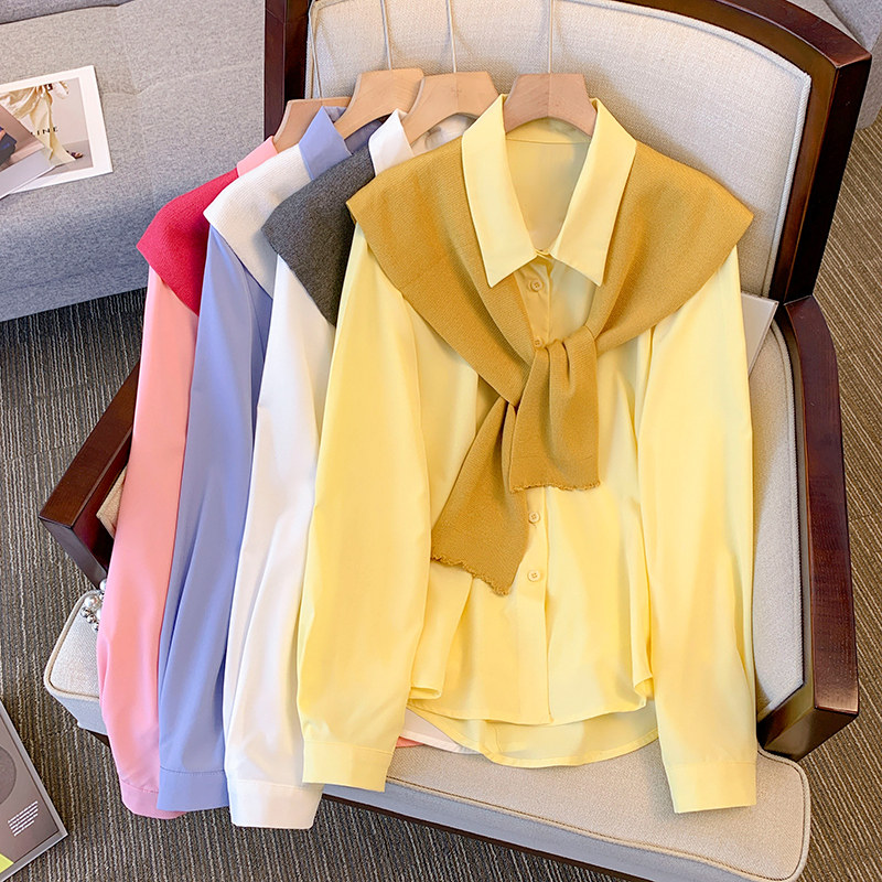 セーラー服 スカーフ付き長袖セーラー風ブラウス