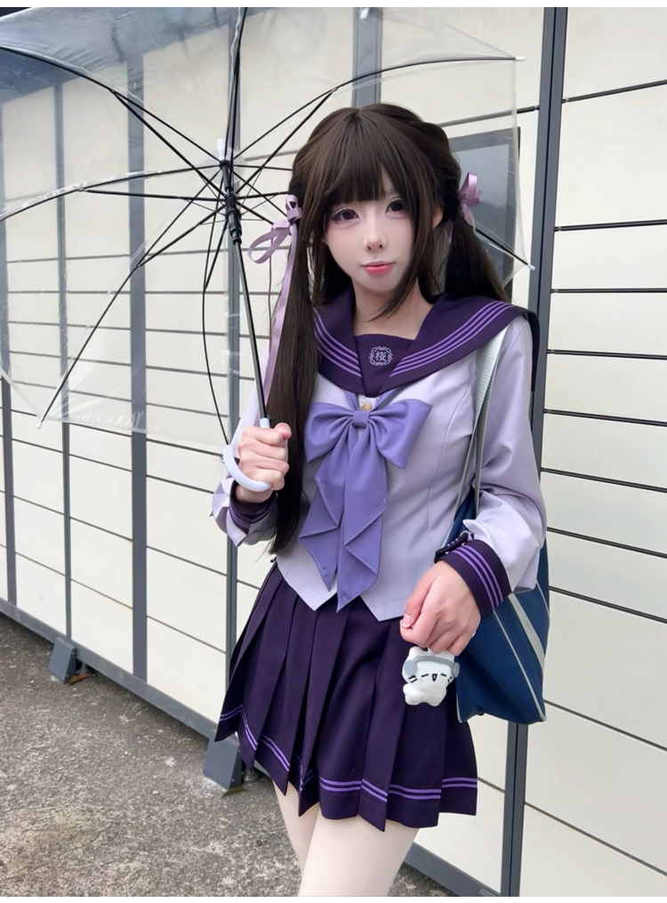 セーラー服 リボン飾り 学園風セーラーブラウス
