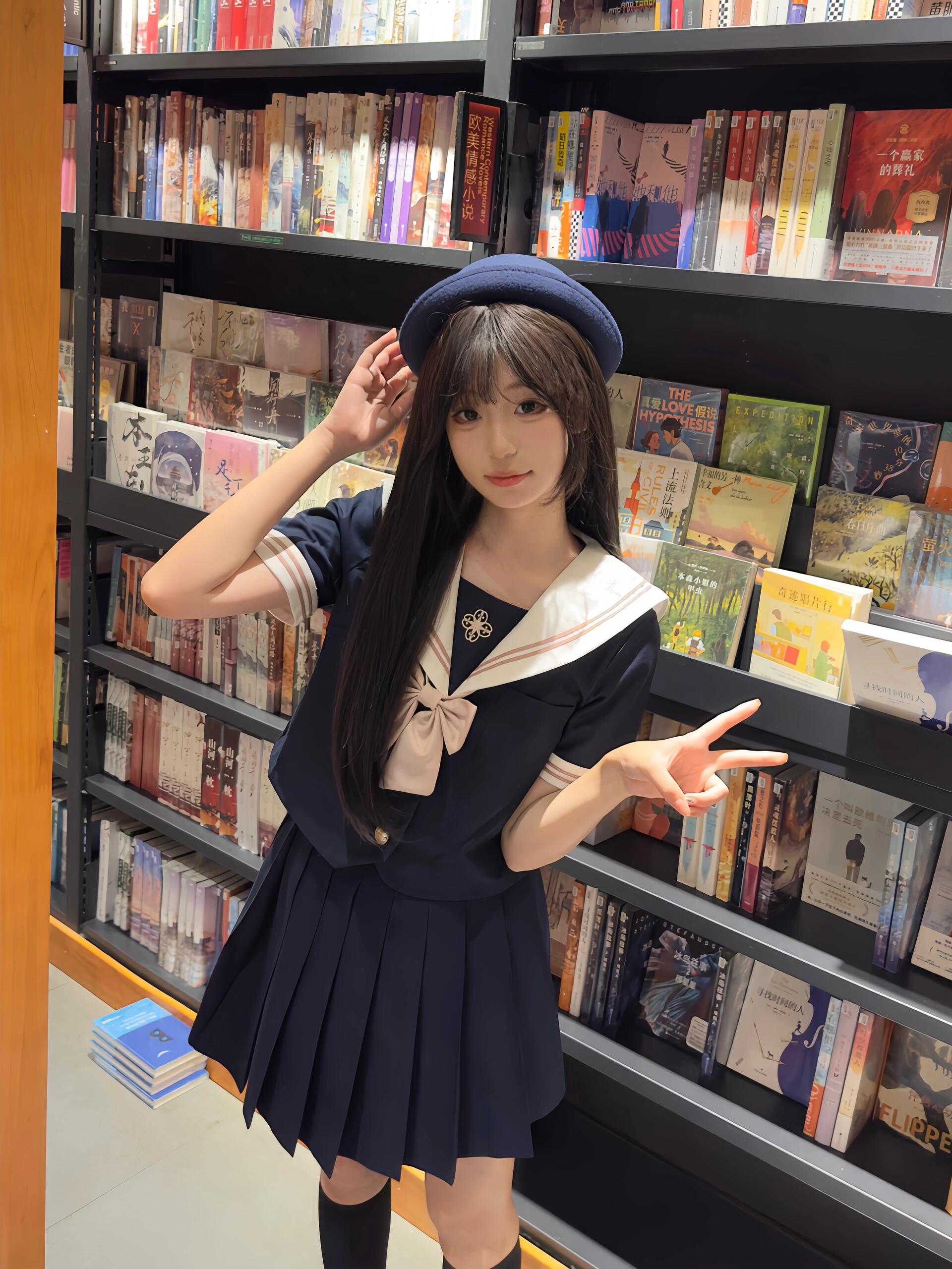 セーラー服 清楚リボン セーラー半袖トップス