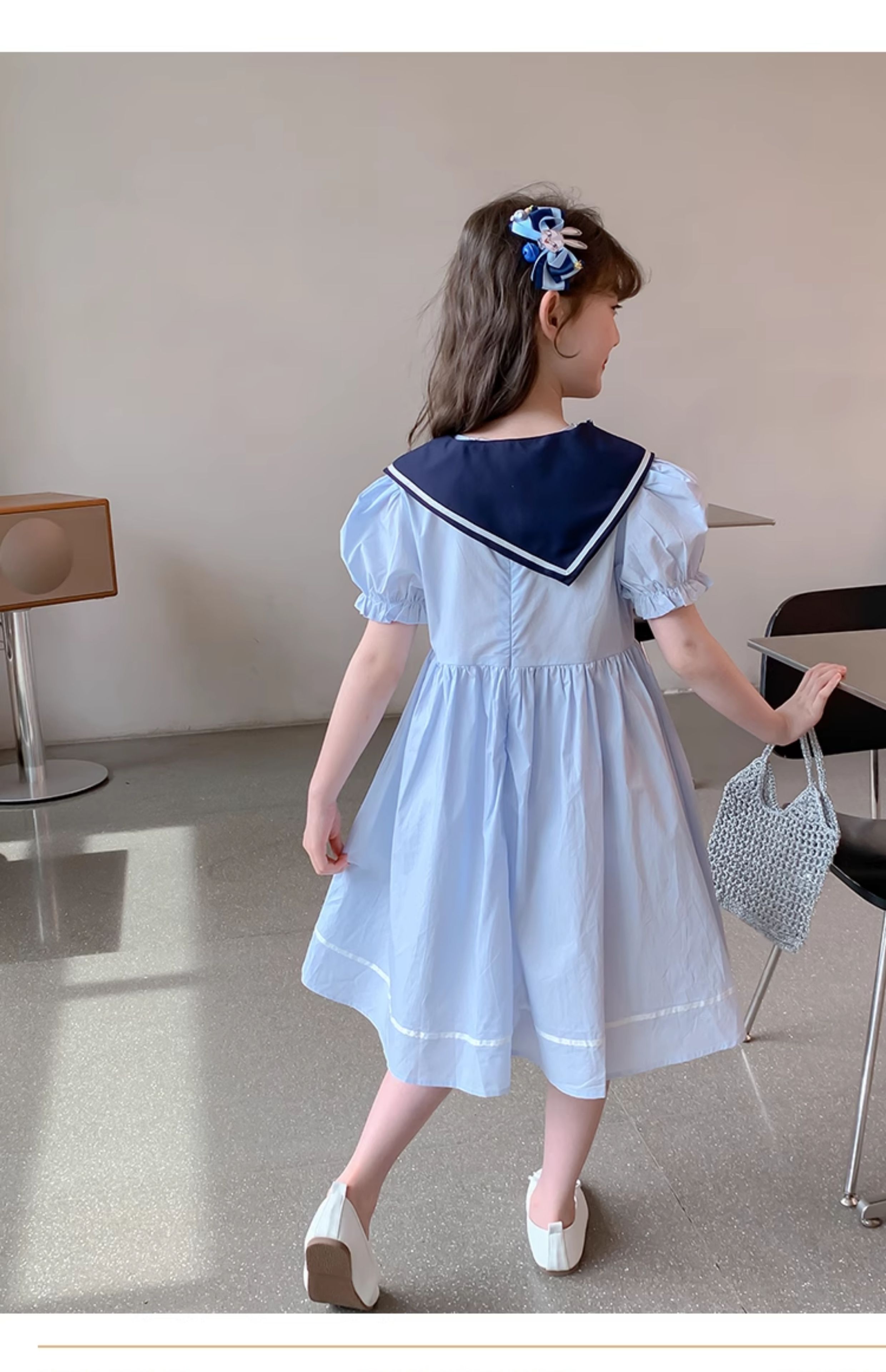 セーラー服 お星さま刺繍入り子ども用マリンワンピース