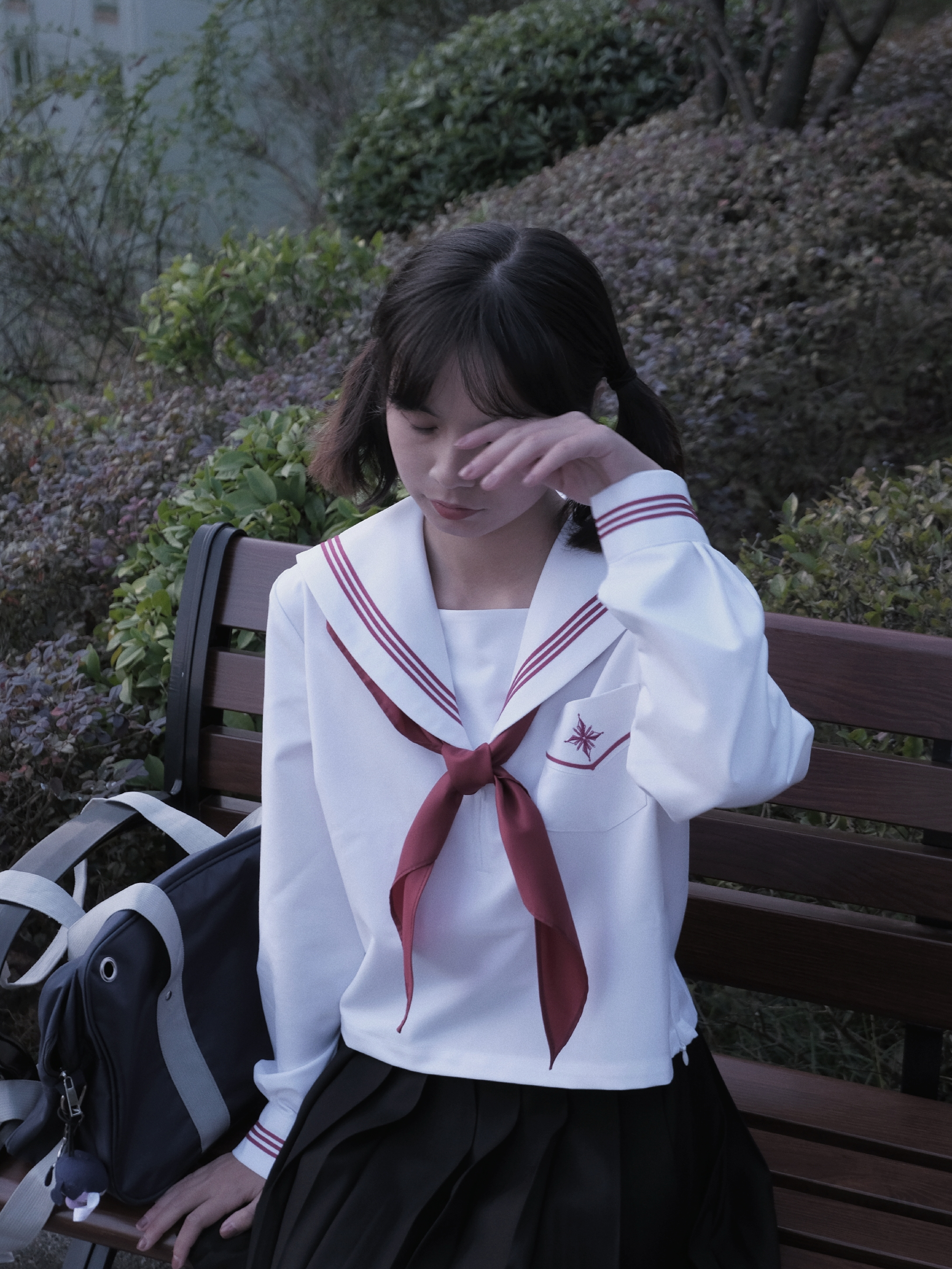 セーラー服 星型ワッペン付きマリン風セーラートップス