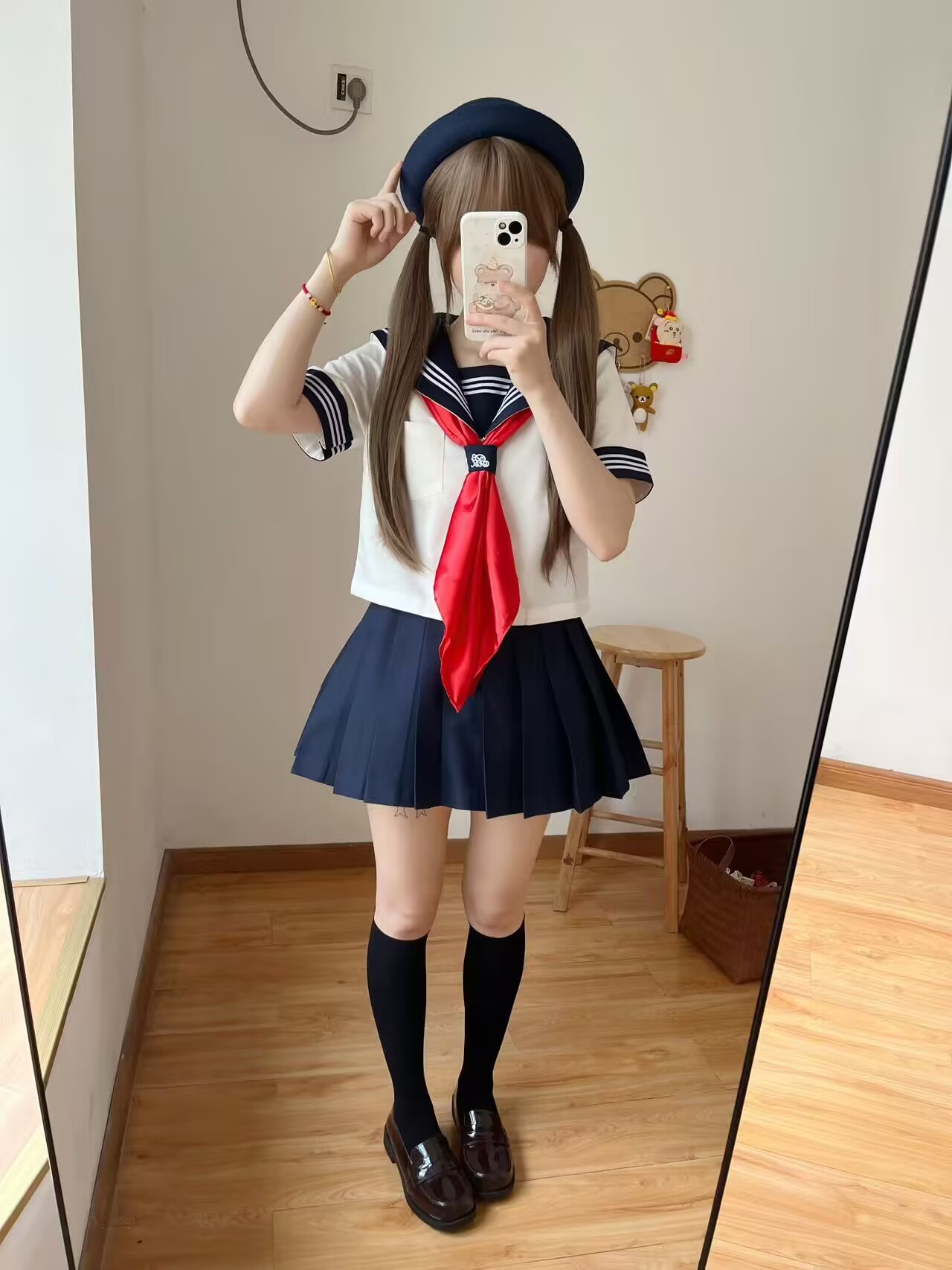 セーラー服 ベレー帽付き正統派セーラー服