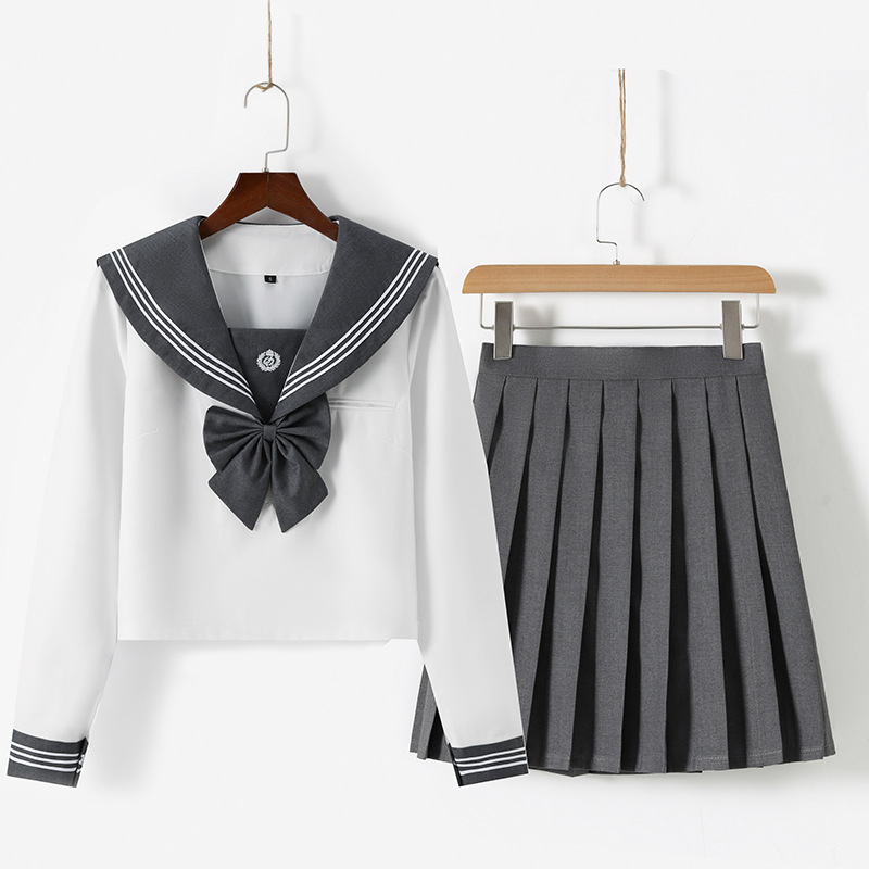 セーラー服 大きめリボン付き清涼半袖セーラートップス