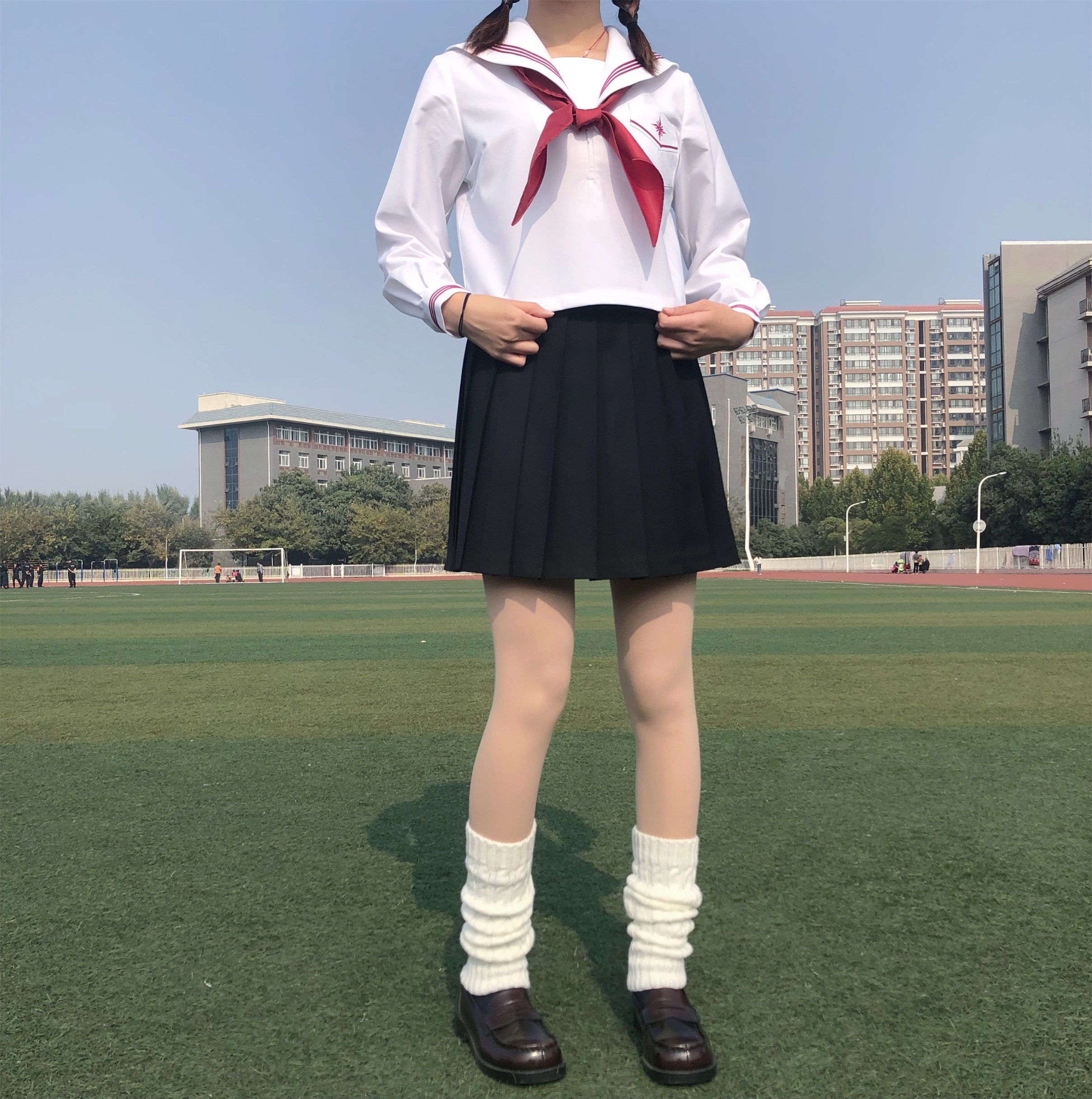 セーラー服 星型ワッペン付きマリン風セーラートップス