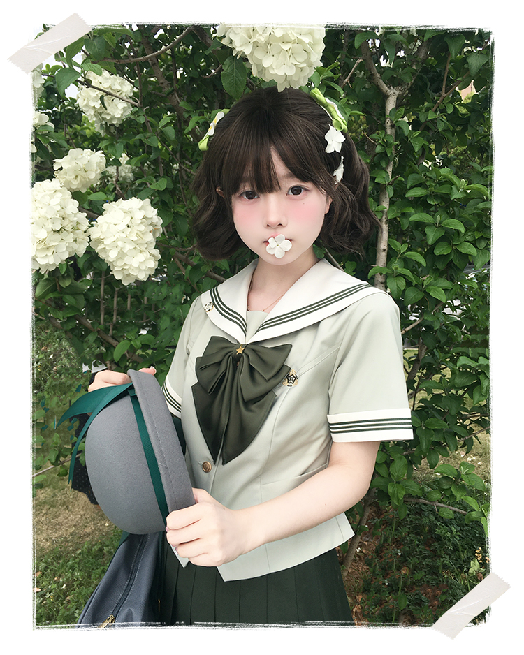セーラー服 清楚リボン セーラー半袖トップス