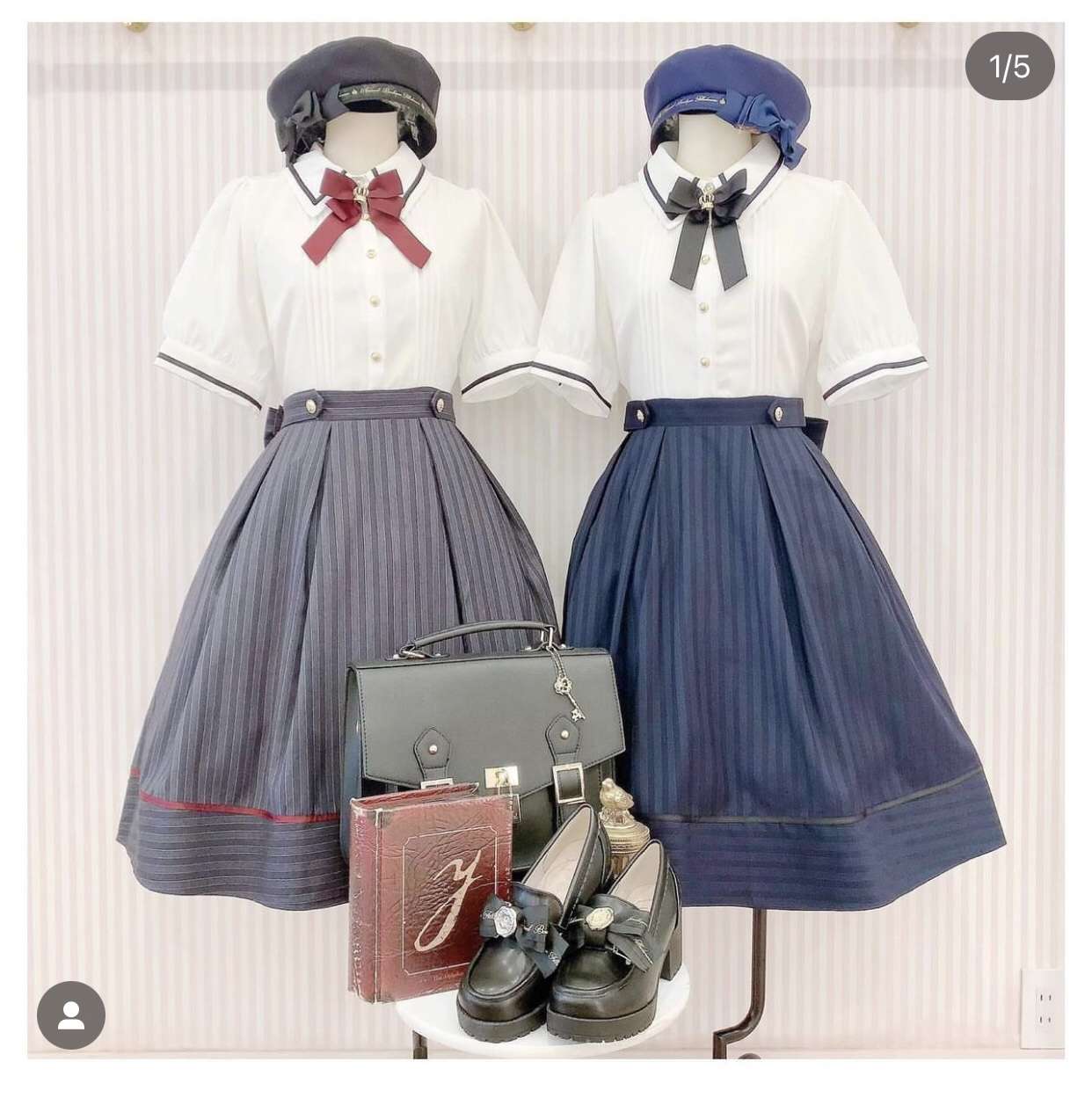 セーラー服  レトロ学園風ゴシックロリータワンピースセット