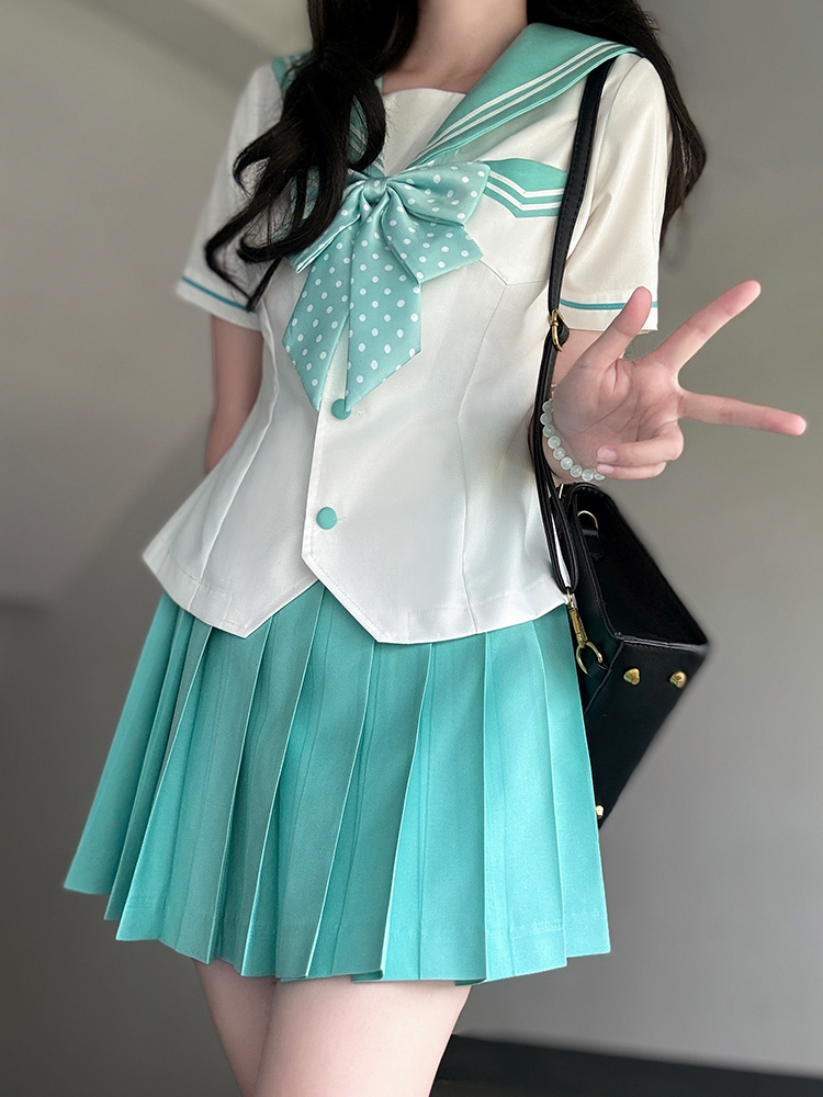 セーラー服 水玉リボン付き学園セーラー服