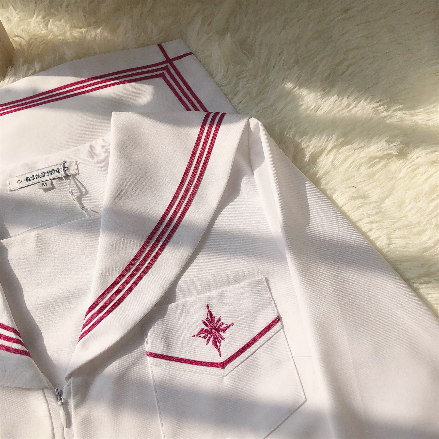セーラー服 星型ワッペン付きマリン風セーラートップス