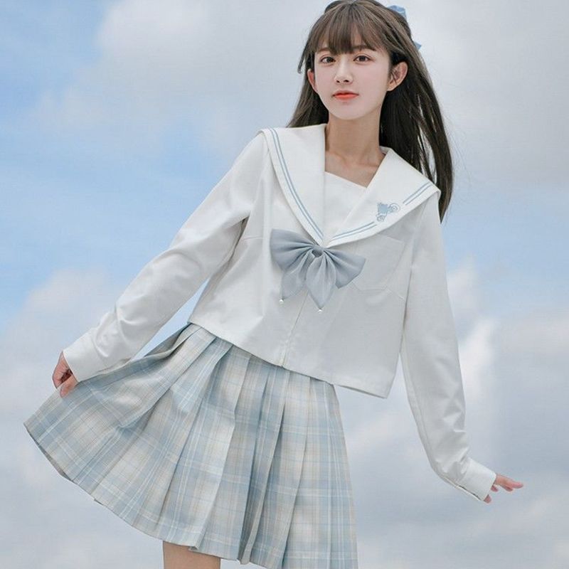 セーラー服 清楚リボン付きセーラー半袖ブラウス