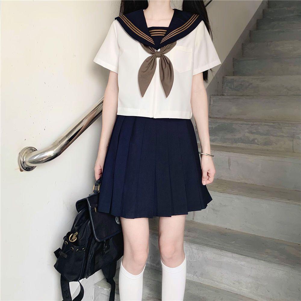 セーラー服 正統派リボン付きセーラーブラウス