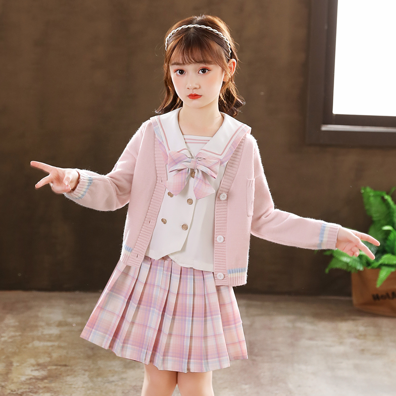 セーラー服 清楚可愛いチェック柄リボン付き半袖セーラーブラウス