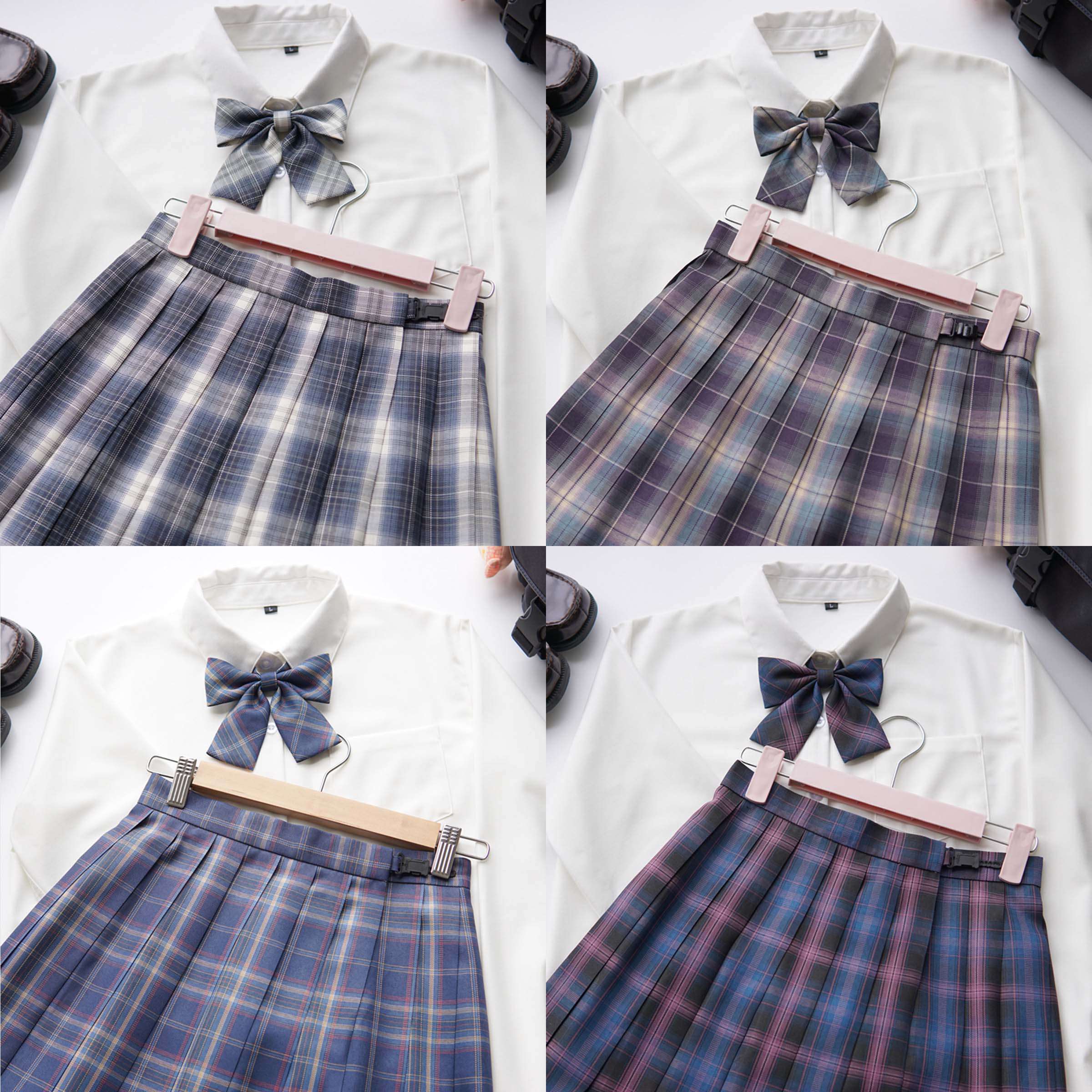 セーラー服  プレッピースタイル チェック柄セーラー制服セット