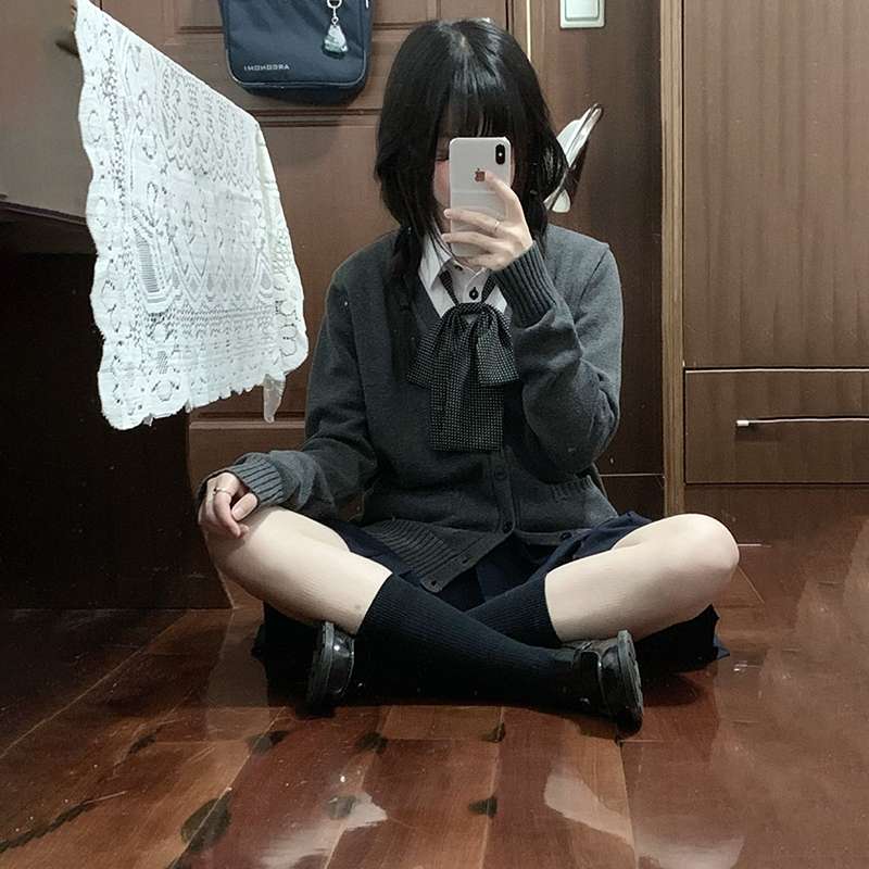 スクールガール風カーディガン制服セット　セーラー服専門店