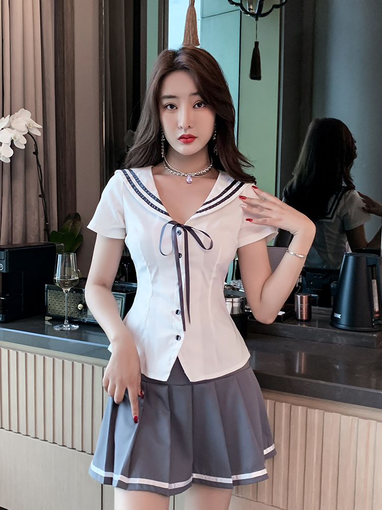 セーラー服 清楚リボン セーラーカラー ブラウス