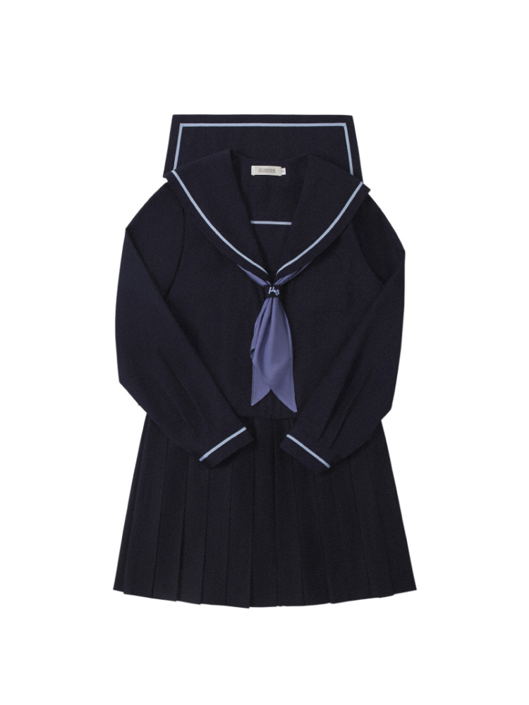セーラー服 クラシック長袖セーラーブラウス