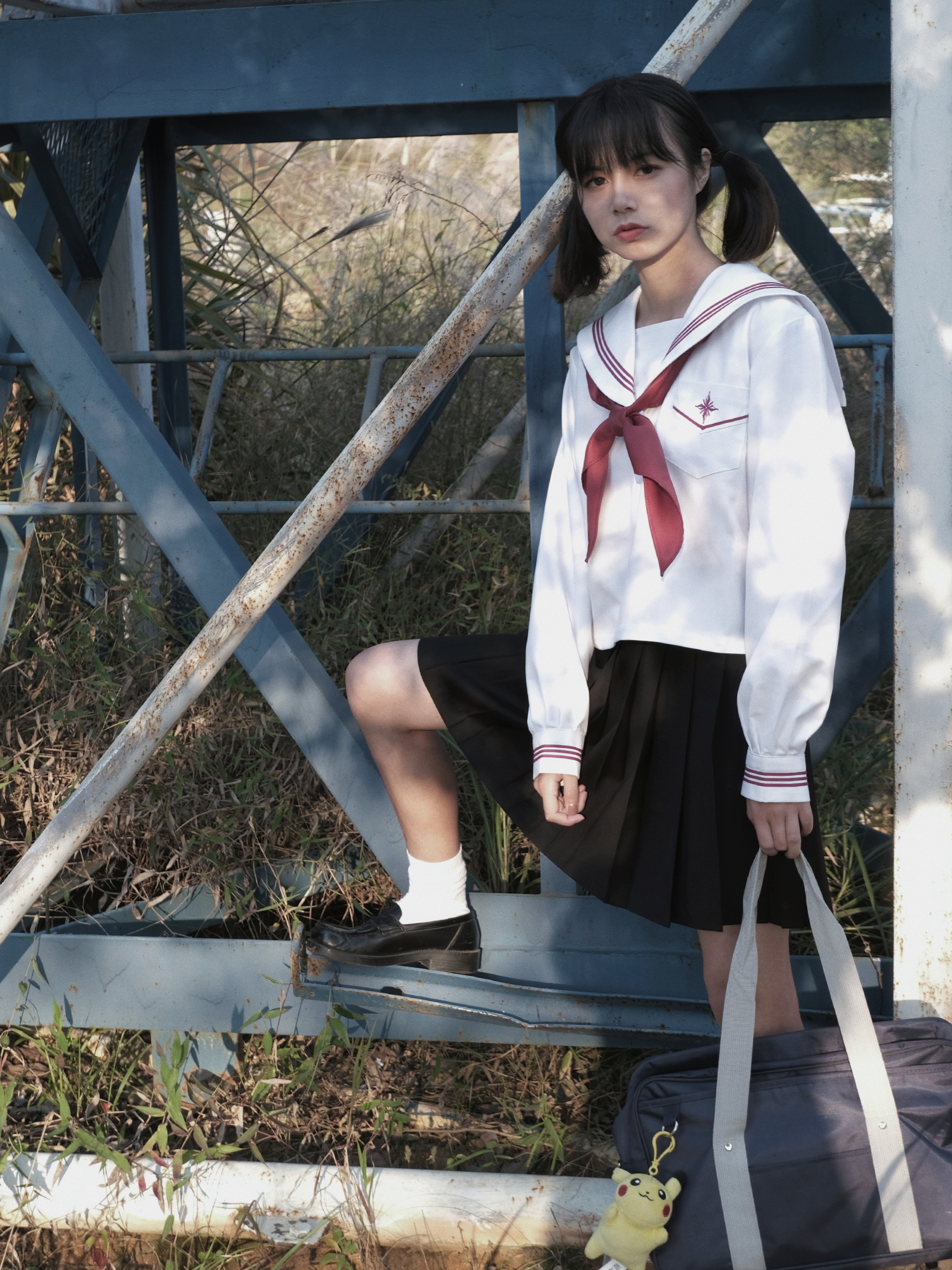 セーラー服 星型ワッペン付きマリン風セーラートップス