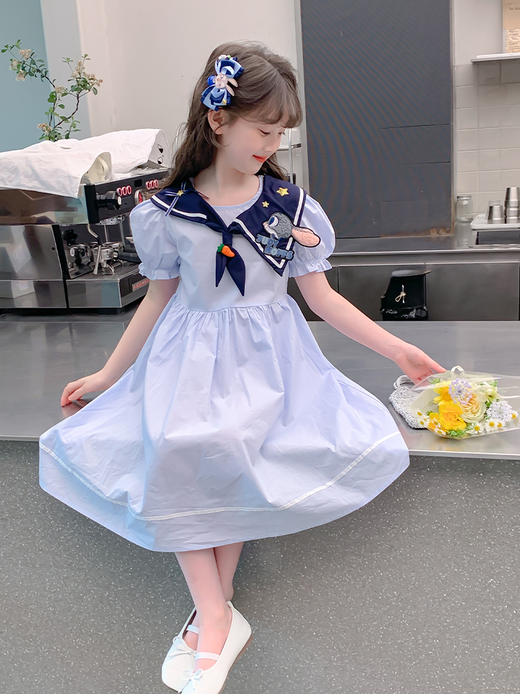セーラー服 お星さま刺繍入り子ども用マリンワンピース