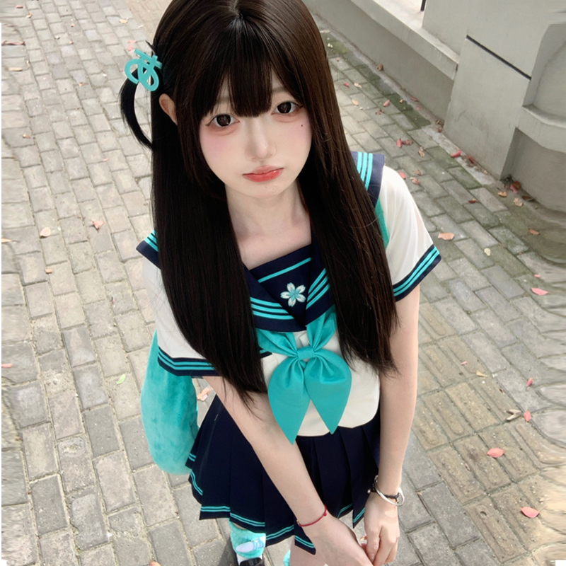 セーラー服 花模様セーラー服トップス