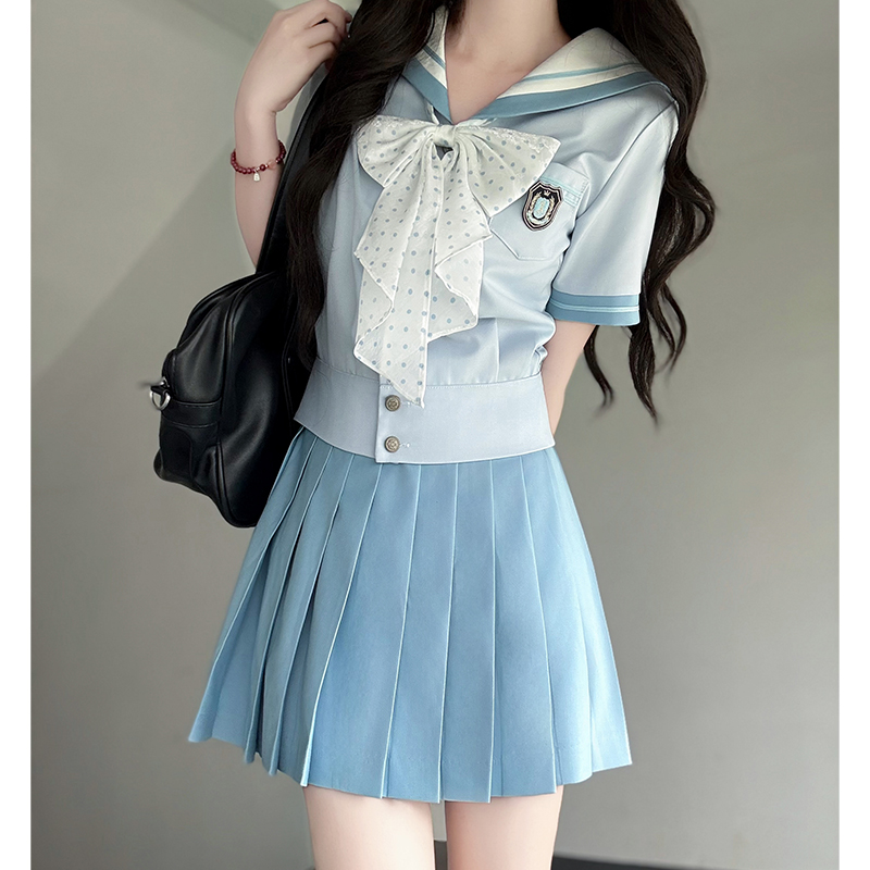 セーラー服 優雅リボン付き制服風セーラートップス