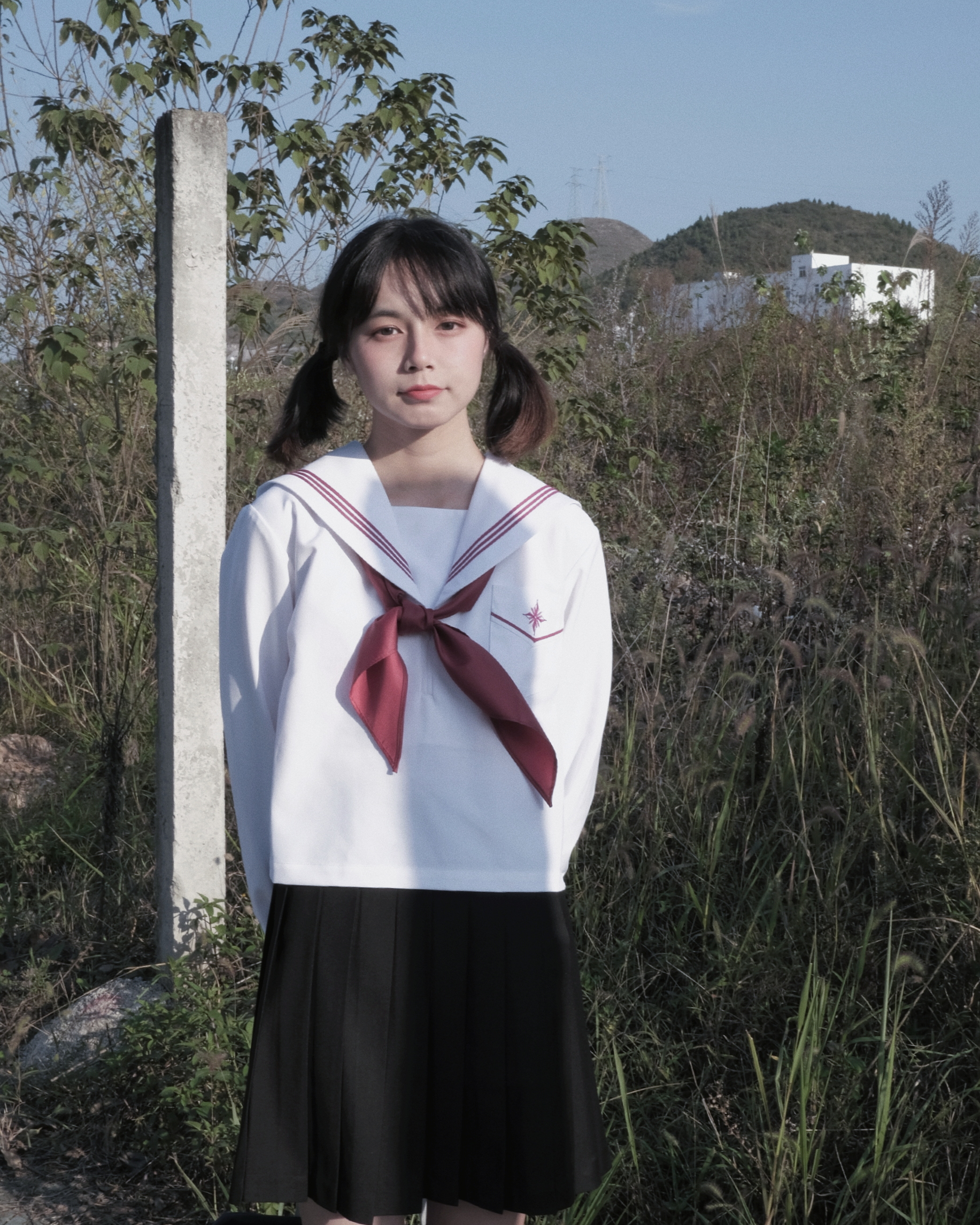 セーラー服 星型ワッペン付きマリン風セーラートップス
