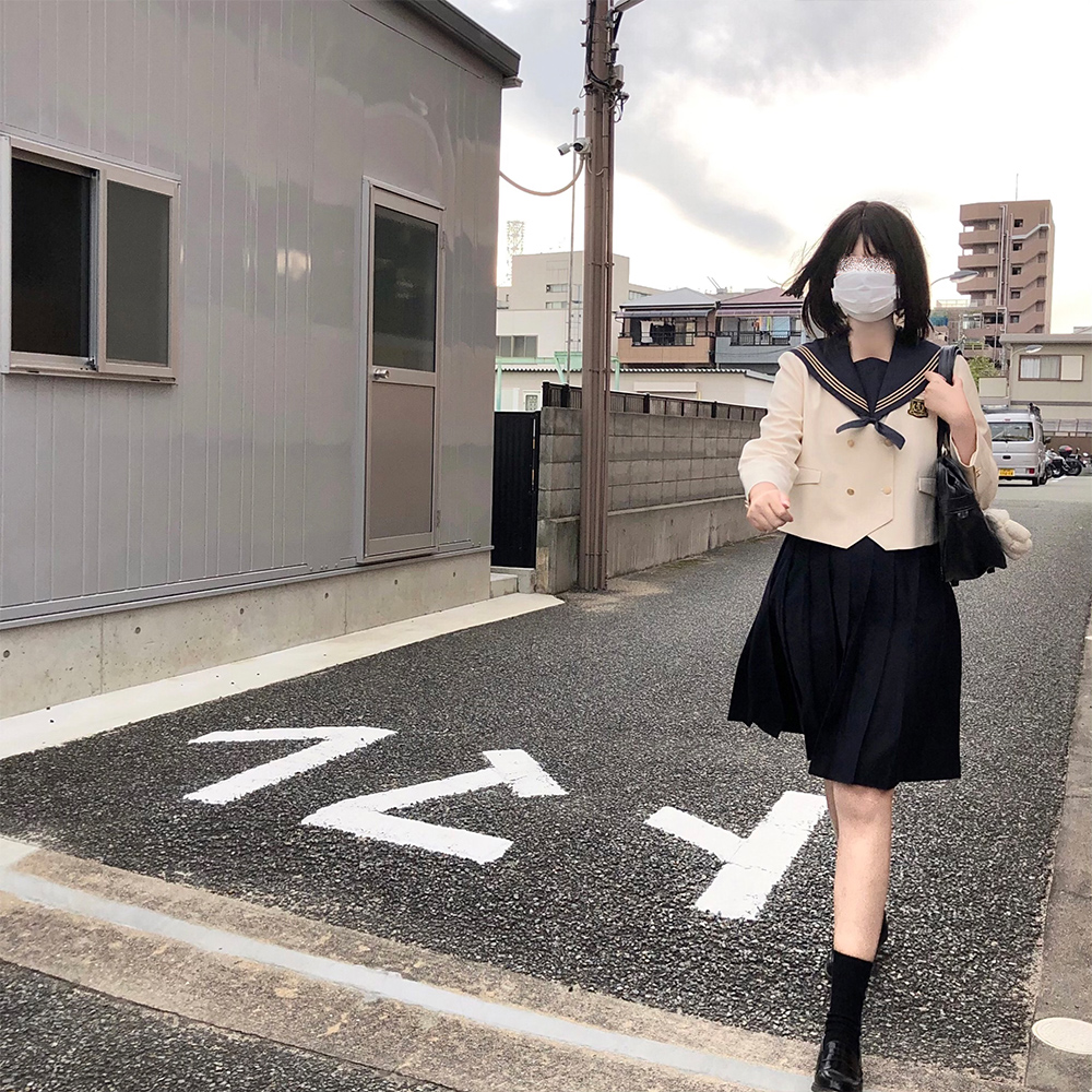 セーラー服 クラシック襟リボン付き学園風長袖ブラウス