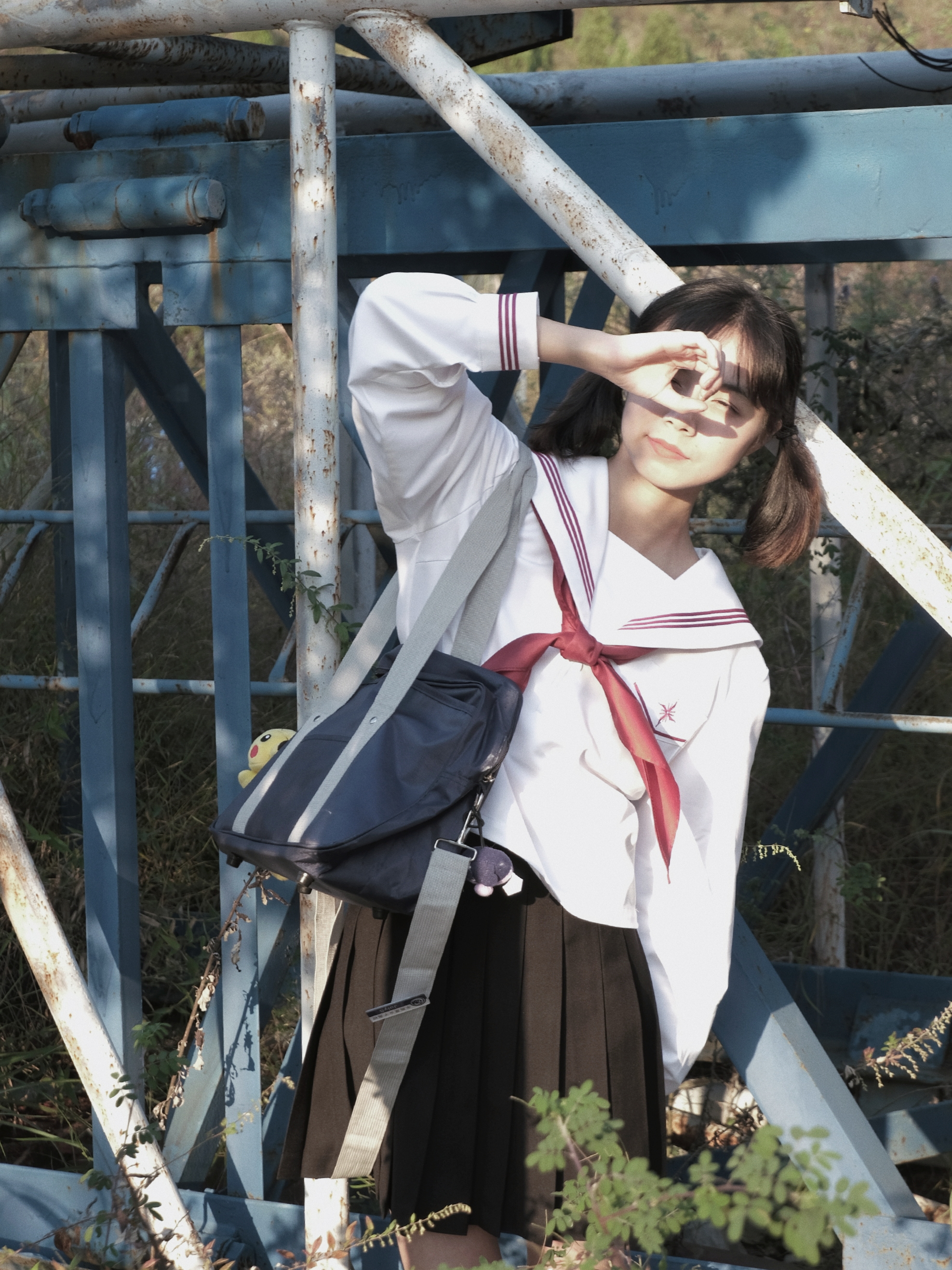 セーラー服 星型ワッペン付きマリン風セーラートップス