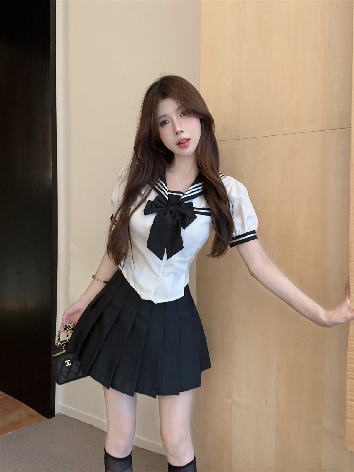 セーラー服 パフスリーブ リボン セーラーブラウス