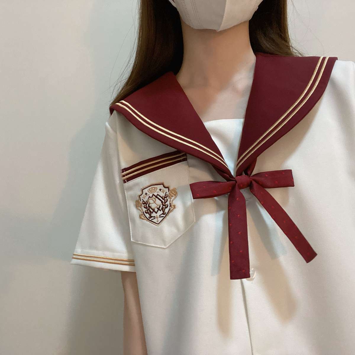 セーラー服  クラシカル学生服 リボン付きセーラー