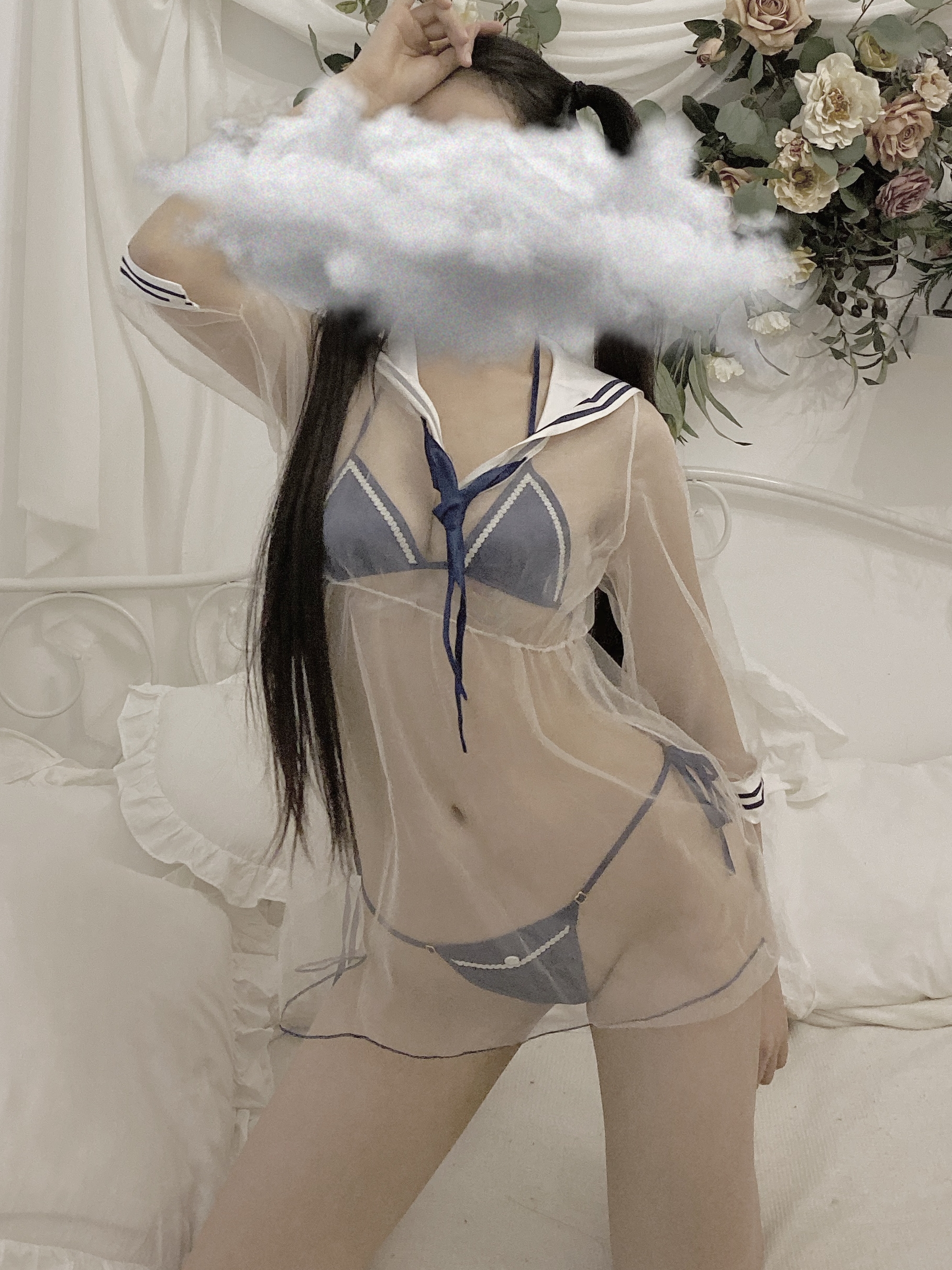 セーラー服 透け感優美セーラーネグリジェ