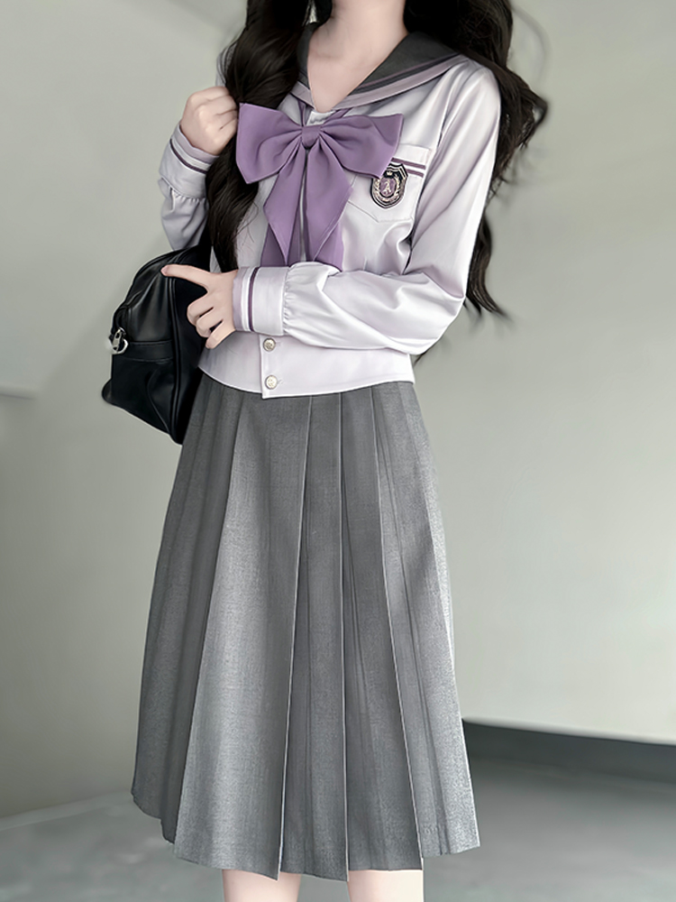 セーラー服 優雅リボン付き制服風セーラートップス