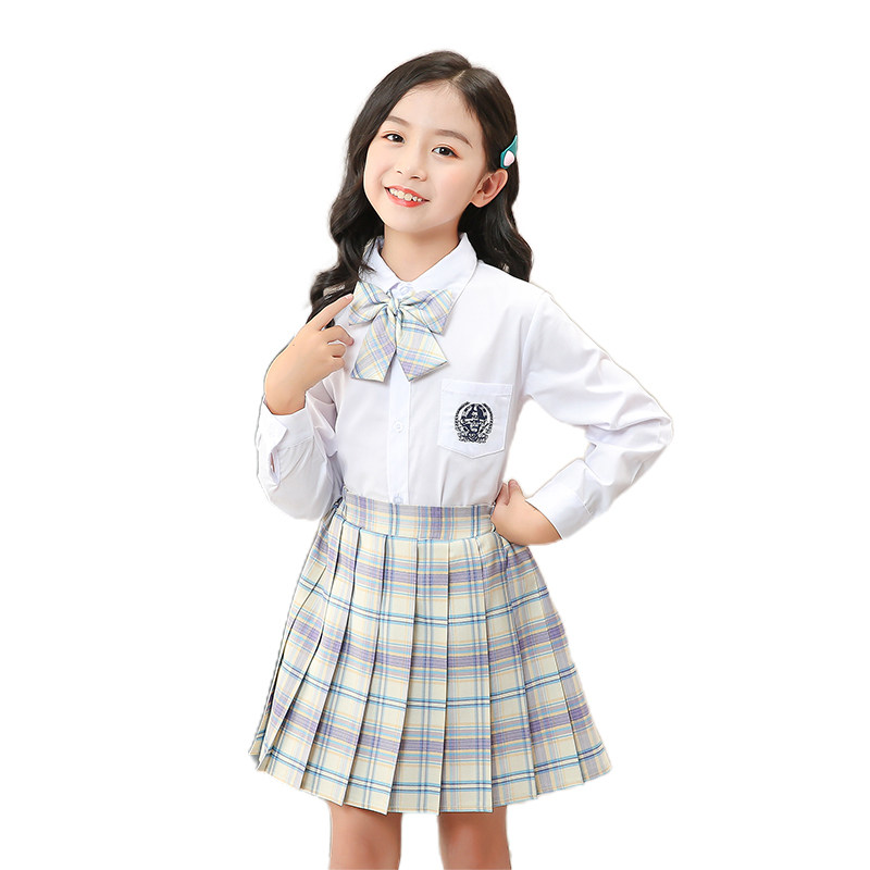 セーラー服 学園風エンブレム付き長袖制服ブラウス