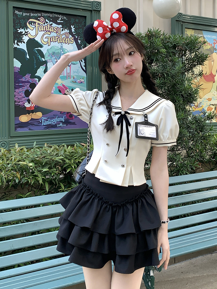 セーラー服 リボン付き清楚セーラーフォーマルトップス