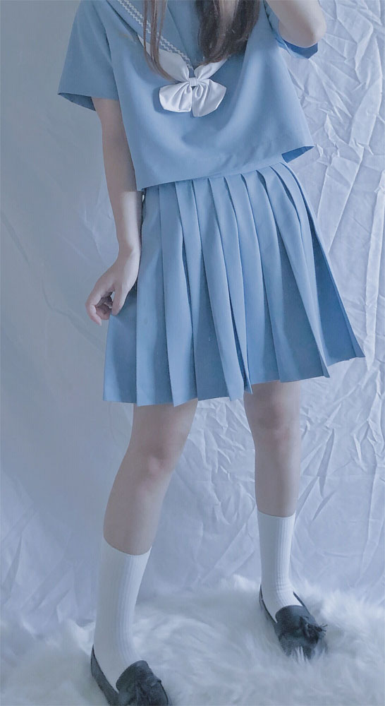 セーラー服 清涼感あふれる二本ライン セーラートップス