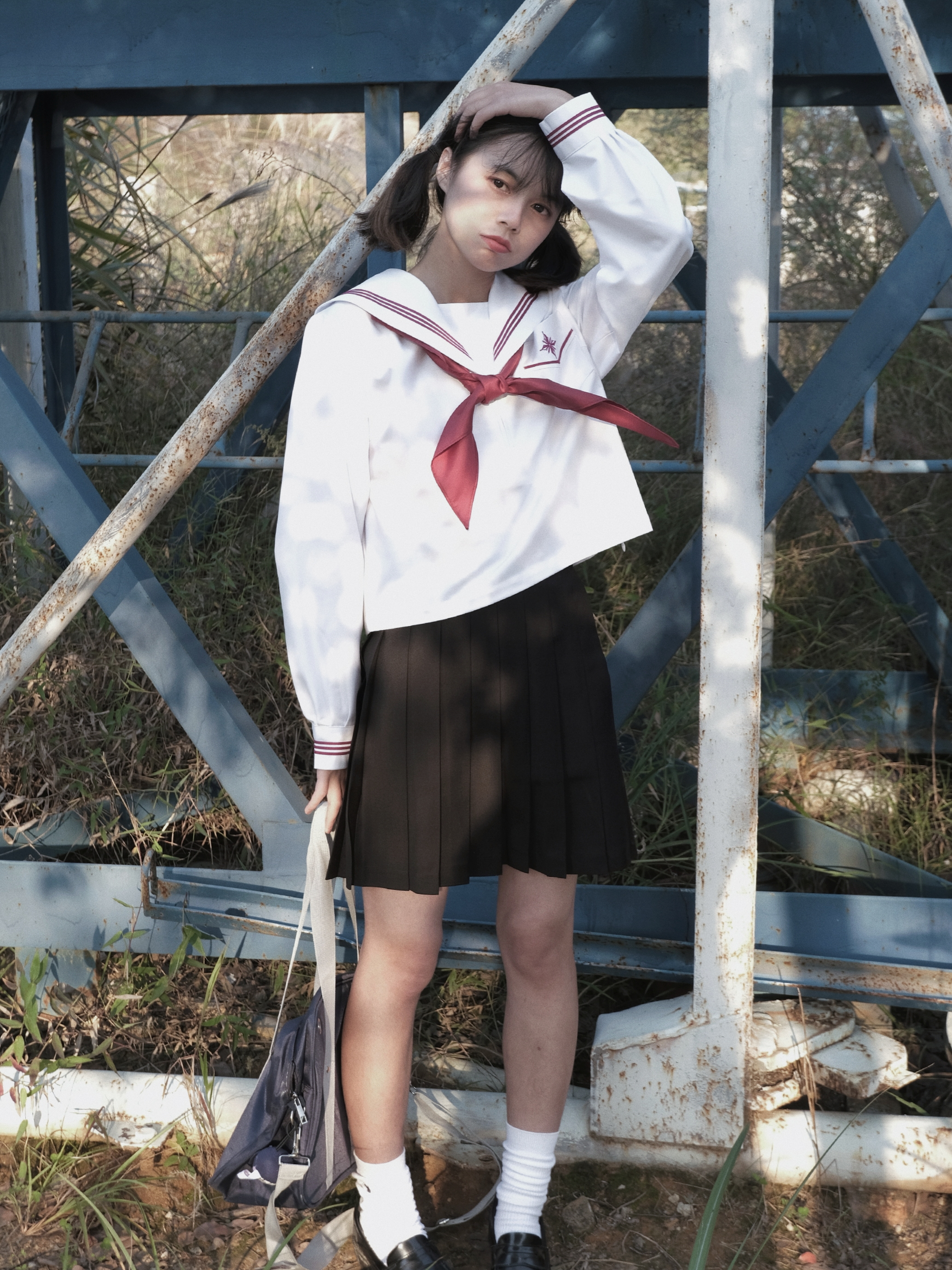 セーラー服 星型ワッペン付きマリン風セーラートップス
