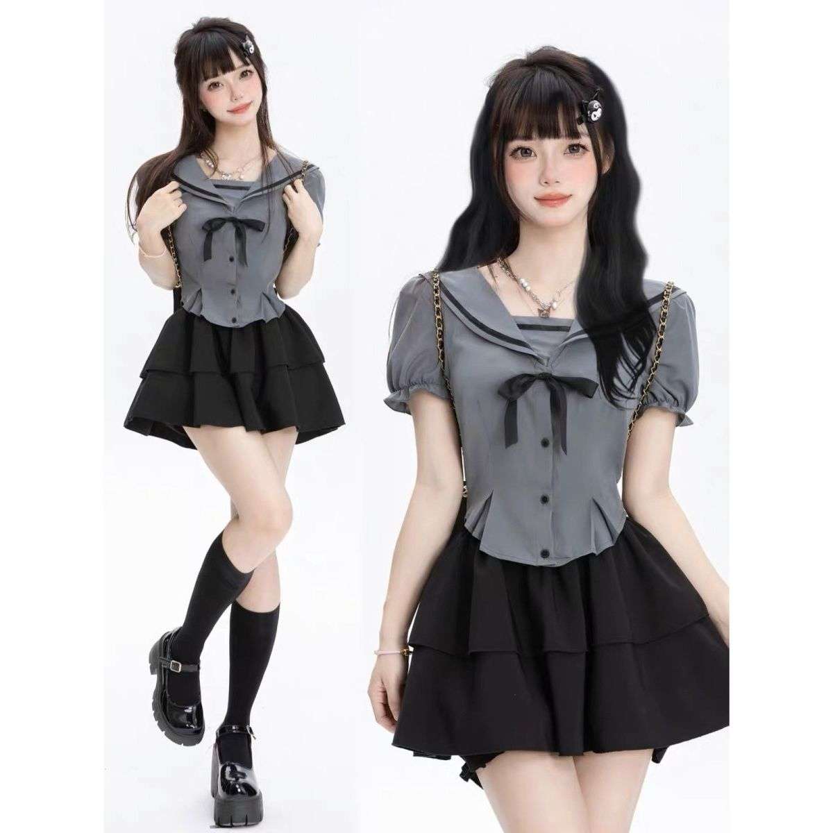 セーラー服 ガーリーセーラー風フリルワンピース