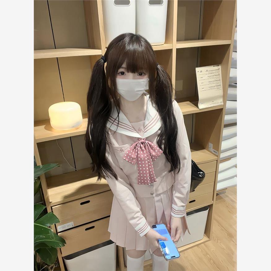 セーラー服 さくら刺繍入り水玉リボンセーラー服
