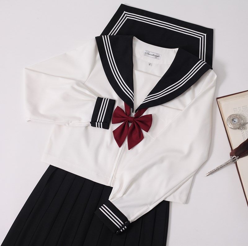 セーラー服 三本線襟リボン付き正統派コスプレセット