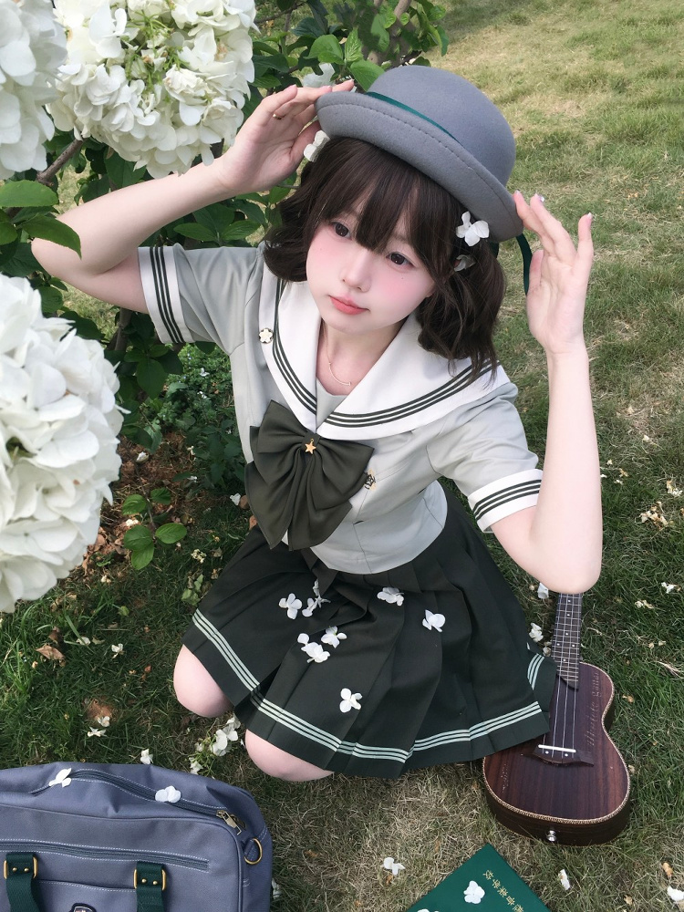 セーラー服 清楚リボン セーラー半袖トップス