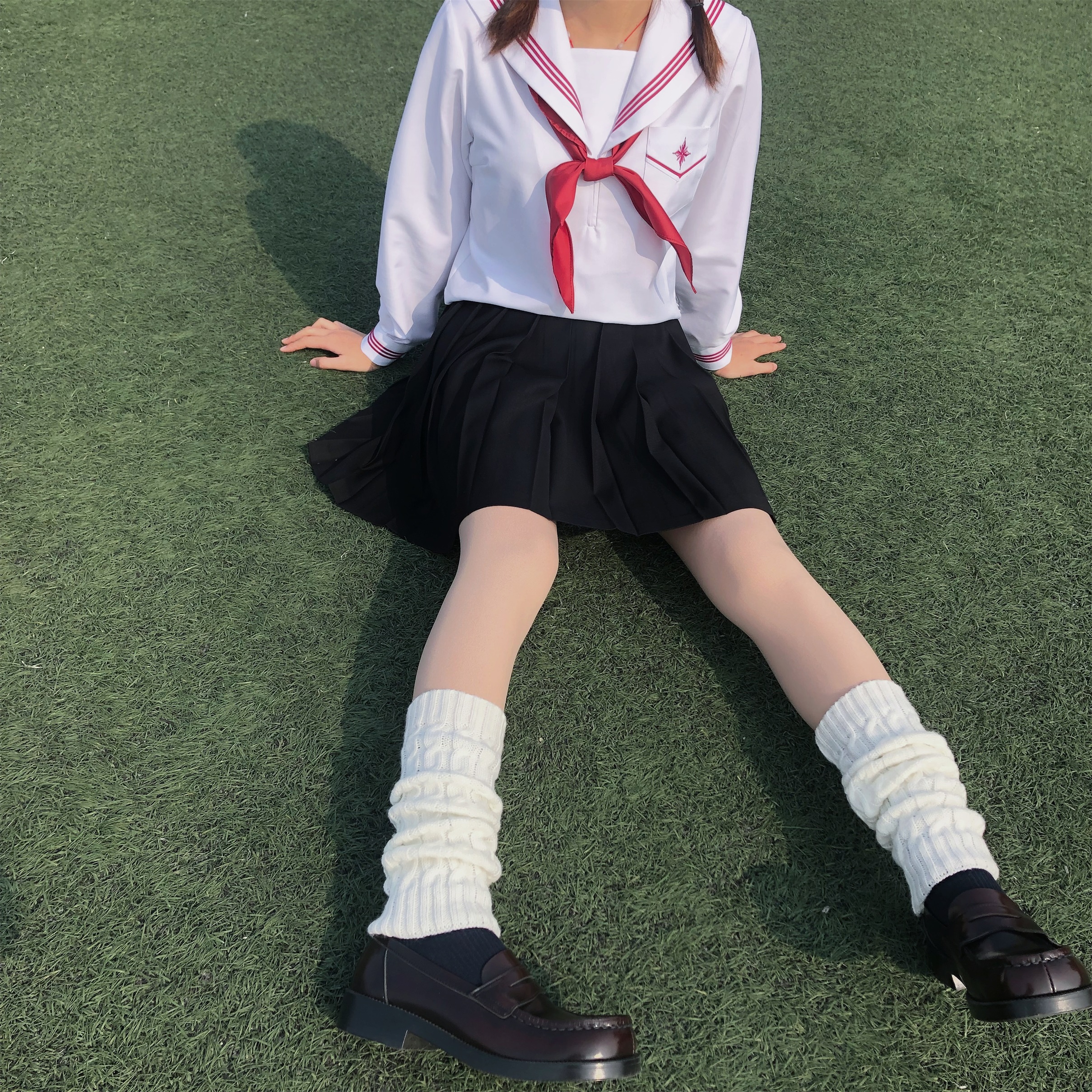 セーラー服 星型ワッペン付きマリン風セーラートップス