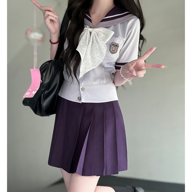 セーラー服 優雅リボン付き制服風セーラートップス