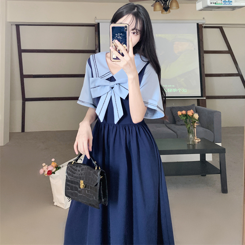 セーラー服 リボン付きセーラーワンピース