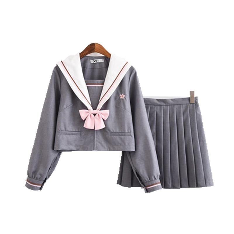 セーラー服 桜刺繍入り 清楚セーラートップス