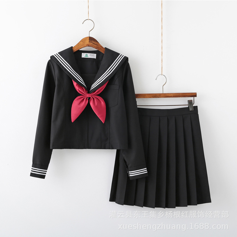 セーラー服 セーラー襟ラインデザイン長袖ブラウス