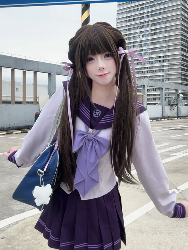 セーラー服 リボン飾り 学園風セーラーブラウス