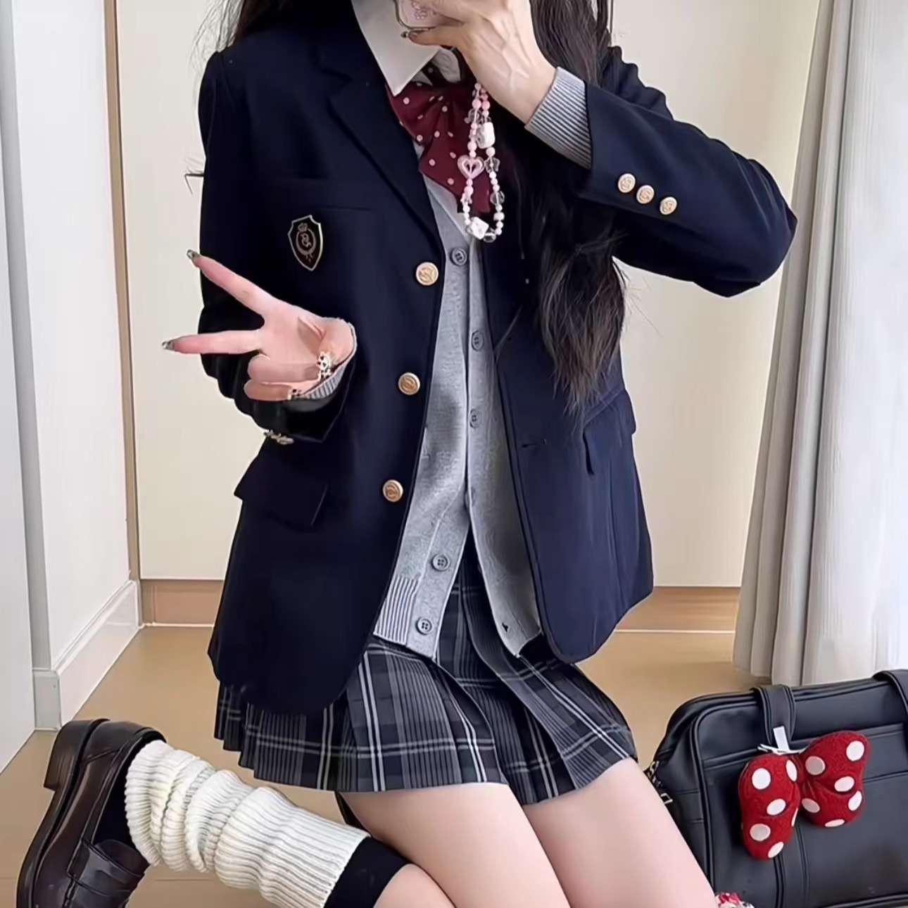 セーラー服 学生風カーディガンセット