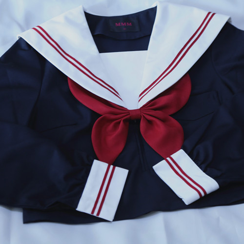 セーラー服 クラシック襟付き長袖セーラートップス